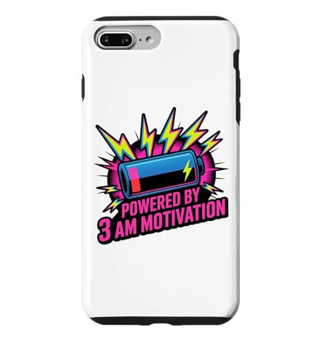 Powered BY 3 AM Motivation Battery Lightning Bolts Hustle