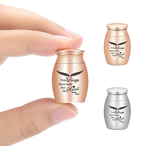 AIWENXI Small Keepsake Urn for Human & Pet Ashes - Stainless Steel Funeral Memorial Ashes Holder (2pcs/set)