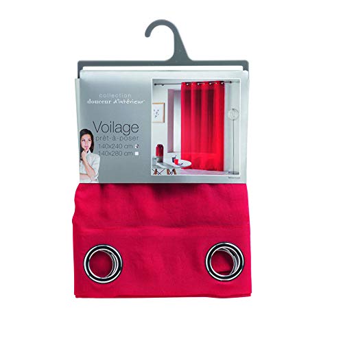 Douceur d'Intérieur Suavidad Interior, Visillo con Ojales (140 x 240 cm) Telma Rouge, Etamine Crash