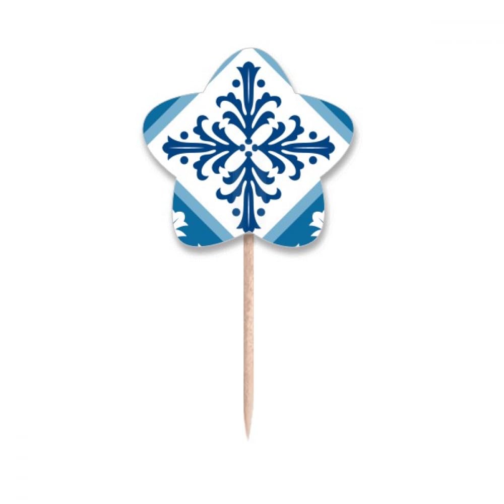 Cure-dents décoratif fleur Talavera avec drapeaux et étoiles pour cocktail