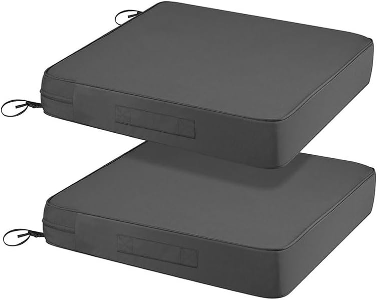 Set of 2 Comfibloom's High-Density Foam Seat Cushion, Patio Cushion,Waterproof, Outdoor Cushion,Suitable for Office Chair, Arm Chair, Car Seat, Camping.