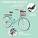 24/26 Inch Foldable Beach Cruiser Bike, 7 Speed Beach Cruiser Bikes for Women, Womens City Bike with Basket & Adjustable Seat, Step Through Commute Bikes for Women Adults
