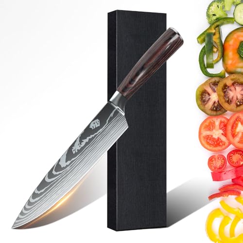 Coltello da cucina, coltello da cucina universale da 20 cm Coltello da cucina affilato in acciaio inossidabile tedesco per la casa e il ristorante