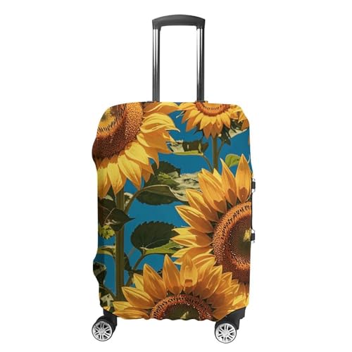 Elastic Luggage Cover Protector Sunflower Flower Washable Suitcase Sleeve Durable Travel Suitcase Case Cover with Zipper Openings Fits 19-32 Inch Luggage (M)