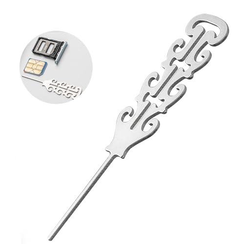 Bangcheer 10PCS SIM Card Removal Tool Set Engraved Stainless Steel SIM Ejector Pins with Lanyard Universal SIMcard Tray Opener for iPhones Samsung iPads WiFi Routers Tech Gift