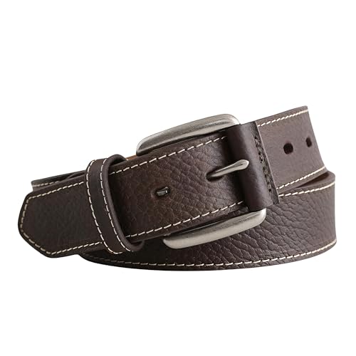 ARIAT Men's Leather Contrast Stitched Roller Belt, Brown, 46
