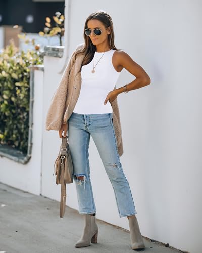 Womens Halter Tops Summer Sleeveless Shirts Sexy High Neck Fitted Tops Racer Back Tank Tops Blouses4