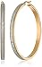 18k Gold Plated Stainless Steel Glitter Hoop Earrings (50mm Diameter)
