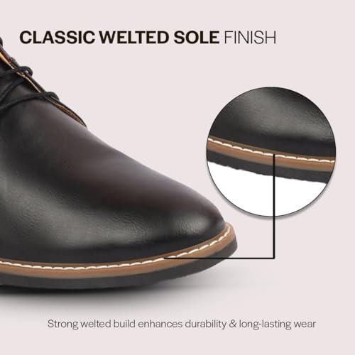 FAUSTO Men's Black Formal Oxford Shoes - Image 5