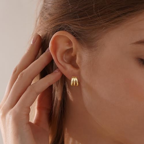 Image of SHERLOVE Chunky Knot Gold Earrings Women Statement Drop Dangle Earrings | 14K Gold Plated Hypoallergenic Lightweight,Trendy Dainty Elegant Cute,Women Gold Jewelry Fashion Accessories Gifts