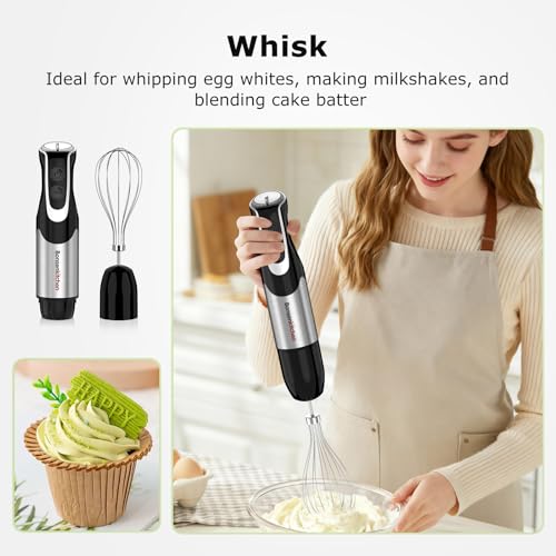 Bonsenkitchen Immersion Blender with Food Processor,12 Speeds & Turbo Mode - Image 6