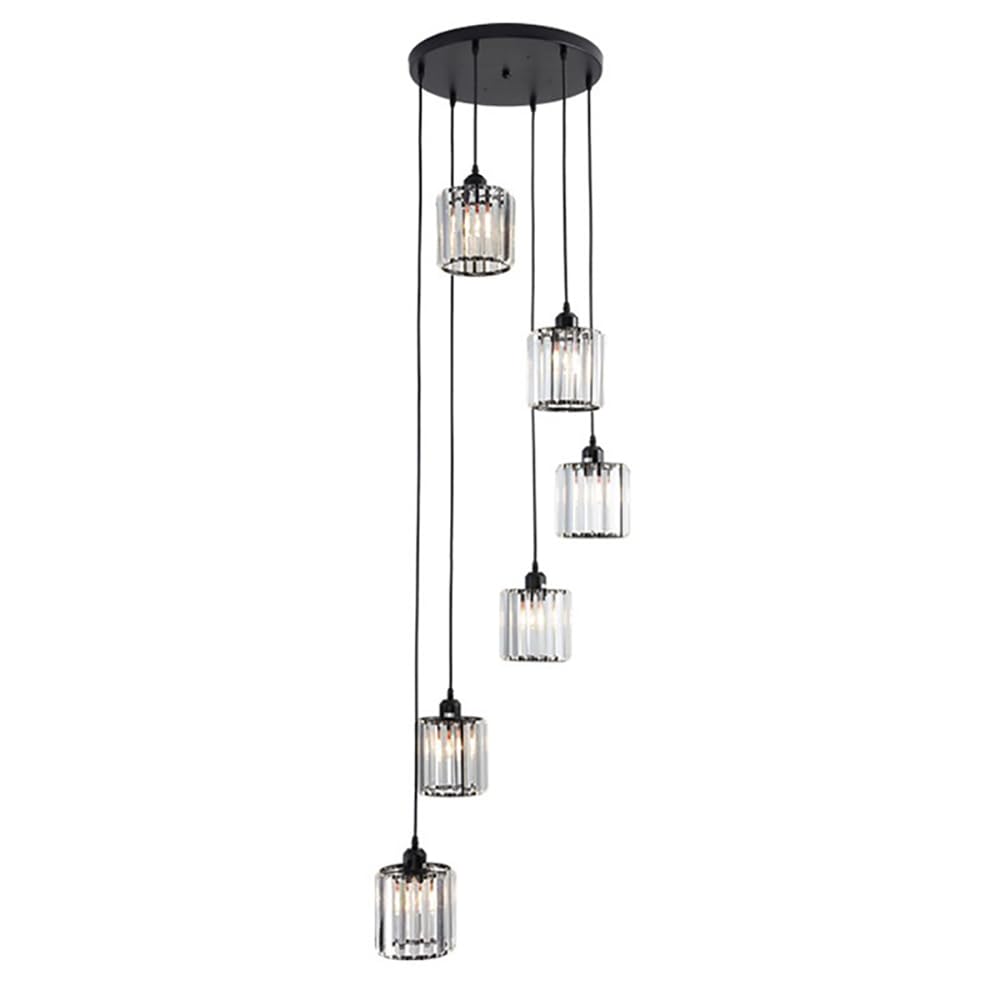 Lustre d'escalier minimaliste moderne LED suspension 6 lampes
