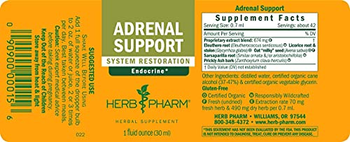 Herb Pharm Adrenal Support Liquid Herbal Formula With Eleuthero And Licorice Liquid Extracts - 1 Ounce #TOP1
