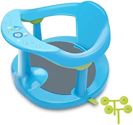 Baby Bath Seat for Babies 6 Months & Up/Integrated Non-Slip Mat/Infant Bath Seat Ring for Sitting Up in The Tub with Suction Cups (Blue)