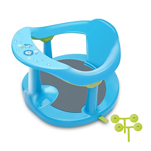 Baby Bath Seat For Babies 6 Months & Up/Integrated Non-Slip Mat/Infant Bath Seat Ring For Sitting Up In The Tub With Suction Cups (Blue) #TOP24