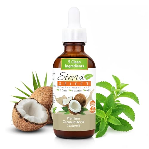 Stevia Select Coconut Flavored Liquid Stevia – Zero Calorie Coffee, Tea, Drink & Baking Sweetener, All-Natural, No Erythritol, Keto-Friendly Sugar Alternative, 300 Servings – 2 Oz (1 Pack)