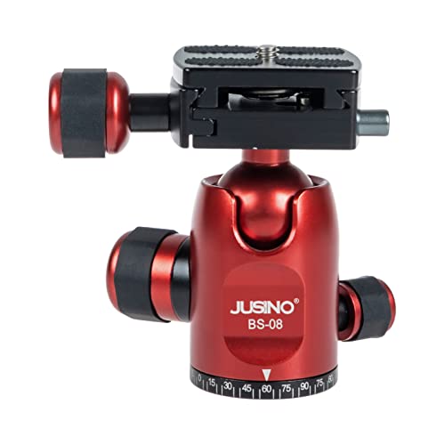 JUSINO BS-08 Tête sphérique en Aluminium Rouge métallisé