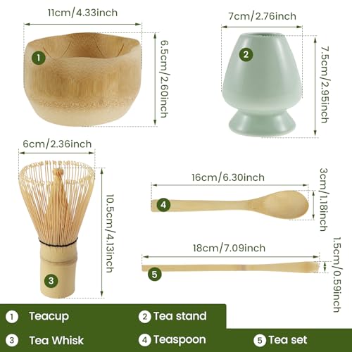 Set de té matcha japonés 5 piezas para principiantes miniatura 3