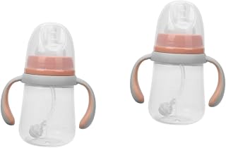 Toyvian 2 Peças De Mamadeira Para Recém-Nascidos Mamadeira Para Bebês Copos Com Canudinho Mamadeira Para Recém-Nascidos Copo Para Beber Água Do Bebê Garrafa De Água De Vidro Potável
