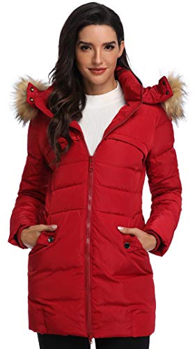 Epsion Women's Hooded Thickened Long Down Jacket Winter Down Parka Puffer Jacket #TOP4