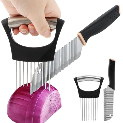 Comparison: Best Knife For Cutting Potatoes 10 Trasylph Crinkle Cut Knife,Potato Cutter with Onion Holder for Slicing,Stainless Steel Waves Fries Cutter Slicer Onion Slicer Blade Set,French Fry Crinkle Cutter,for Potato, Onion,Carrot
