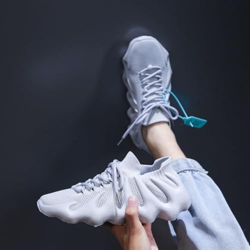 Y2K Ripple Wave Sneakers Millennium-Inspired Ultra Soft Sock Fit Athletic Shoes | Futuristic Wavy Sole | Y2K Fashion Women's Sneakers in Pink, Grey & Beige2