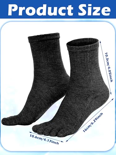 Bencailor 5 Pairs Women Toe Socks Cotton Breathable Compression Crew Five Toe Finger Socks for Women Men Athletic Running3