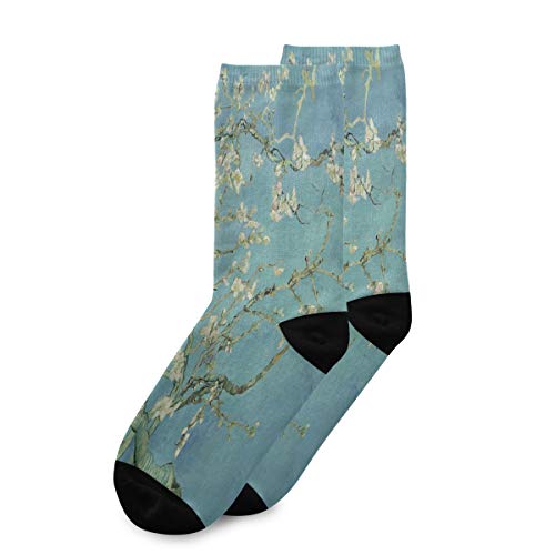 ALAZA Unisex Casual Socks, Van Gogh Almond Flower Tree Novelty Crew Socks for Women Men