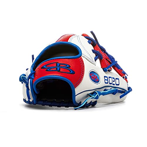 Boombah 8020 Advanced Fielding Glove With B3 I-Web And Conventional Back Red/Royal Blue/White - Size Rht-11.5 #TOP3