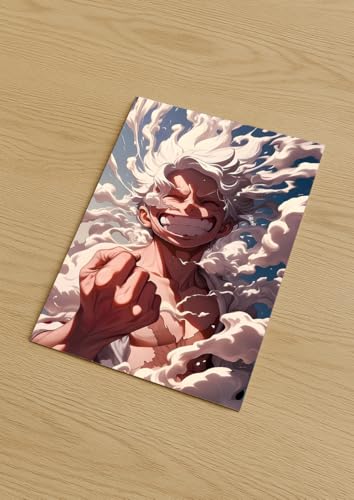 Image of NIJUKA Anime Printed A4 Size Metal sheet Poster For Home And Room Decoration | For Anime Art Fans Boys And Girls (Luffy New Look Power)
