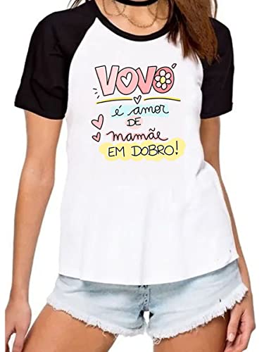 Camiseta avó é amor de mãe em dobro vovó camisa Cor:Branco;Tamanho:G