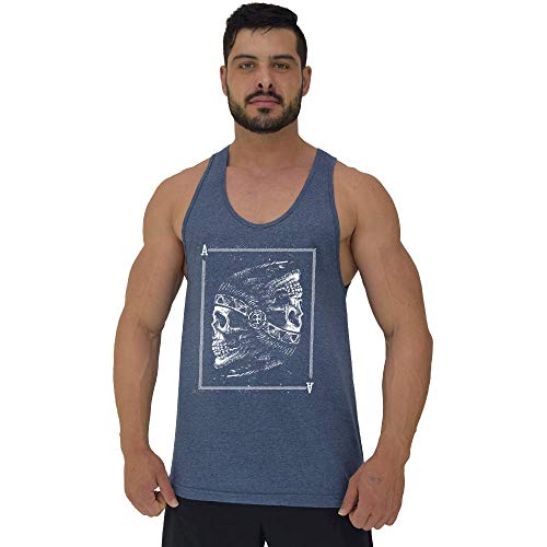 Regata Cavada Masculina MXD Conceito Ás Indígenas (Mescla Azul, GG)