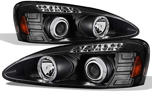 AKKON - Para faros delanteros Pontiac Grand Prix 2004-2008 con doble halo negro - Juego de pares