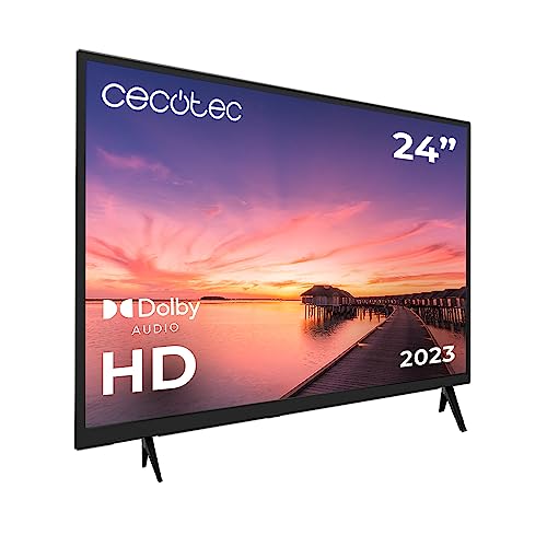 Cecotec Televisor TV 0 Series 0024. Pantalla de 24 Pulgadas, HD, Resolución de imágenes y Videos óptima, Sistema Dolby, Memoria Flash, Conectividad HDMI/USB, Mando a Distancia, Clase E.