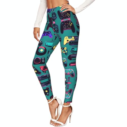 Leggings de compresión suave para mujer con diseño de videojuegos para gimnasio