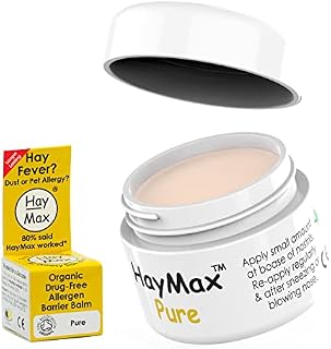 HayMax Allergen Barrier Balm - Pure 5ml - Organic, Natural & Non-Drowsy Hay Fever & Allergy Relief Balm - Blocks Pollen, Dust & Other Allergen Particles - Suitable for Adults, Kids & Pregnant Women