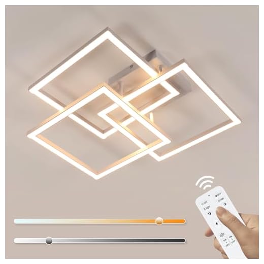 Comely Lampadario LED Soffitto Dimmerabile 62cm, 40W 4500LM Plafoniera LED Soffitto Moderna Design con Telecomando 3000K-6500K, Lampade da Soffitto per Soggiorno Camera da Letto Cucina