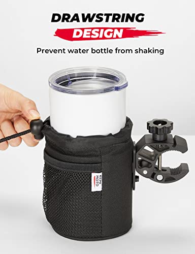 Kemimoto Motorcycle Cup Holder, Oxford Fabric Motorcycle Drink Holder With 0.6"-1.5" Alligator Clamp, Universal Water Bottle Holder For Motorcycle, Atv/Utv, Scooter, Boat, Kayak, Bike, Walker #TOP4