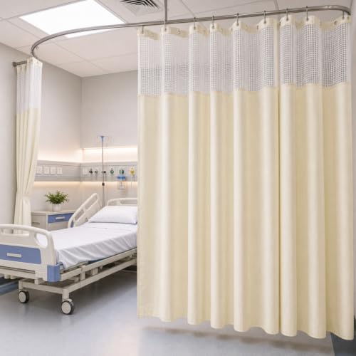 Image of CASA-NEST Hospital Partition Curtains for ICU and Wards PVC Curtains, 4.5 x 8 ft, Cream-Hos008