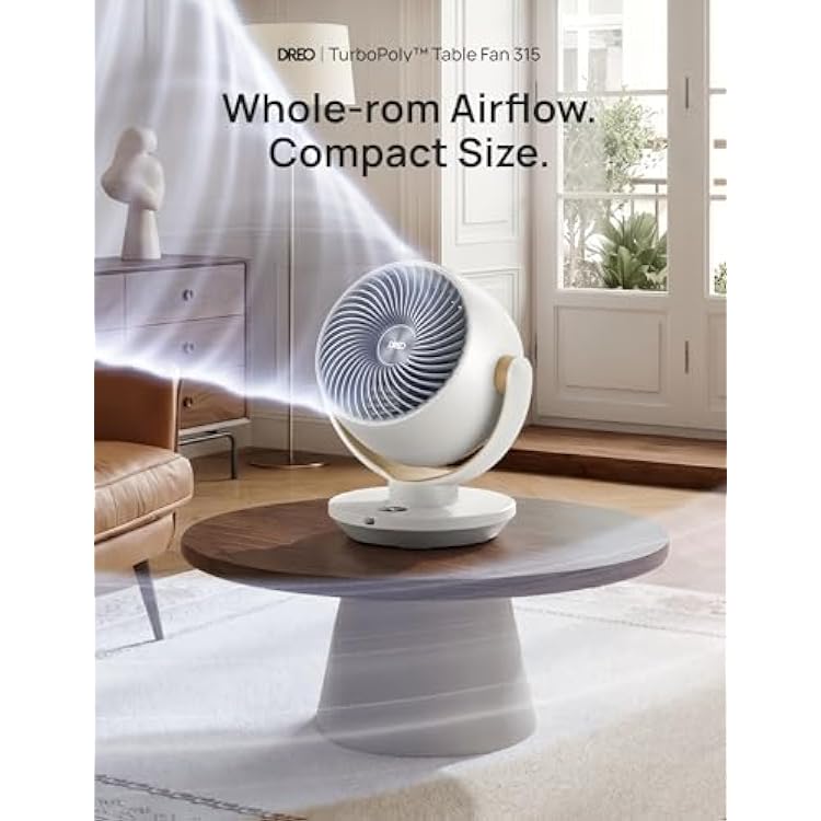 DREO Fan for Bedroom, Desk Air Circulator Fans with Remote, 11 Inch Table Fan for Whole Room, 65ft Powerful Airflow, 120 Vertical Manual and 90 Oscillating, 4 Speeds, 8H Timer, 25dB Quiet, Home