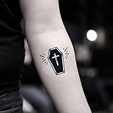 Tatouage Temporaire Cercueil d'Halloween (2 Pièces) - ohmytat.com