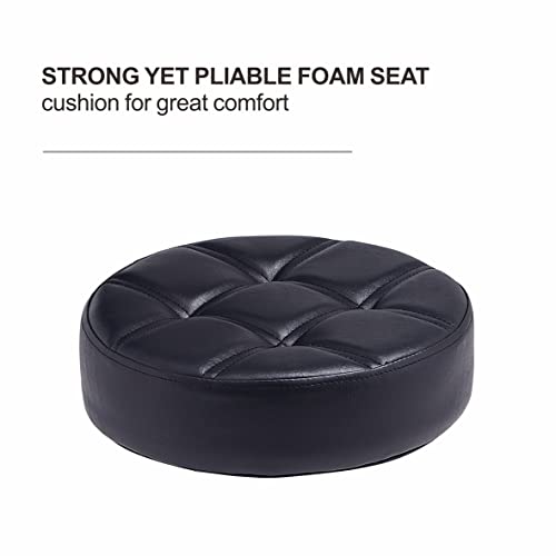 Grace&Grace Adjustable Rolling Swivel Stool With Back Support For Salon, Massage,Tattoo And Home Kitchen, Shop Stool With Wheels Heavy Duty (Black) #TOP2