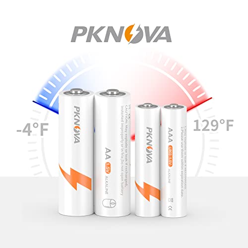 Pknova Aa And Aaa Batteries, Disposable 4 Count Double A Batteries And 4 Count Triple A Batteries With Long-Lasting Power, Alkaline Battery For Household And Office Devices, 10-Year Shelf Life #TOP4