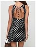GORGLITTER Women's Polka Dots Tie Backless Tank Dresses Crewneck A Line Mini Vintage Elegant Dress Black X-Large #1