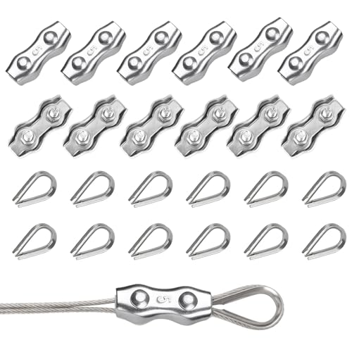 La mejor comparación de Abrazaderas de cables los más solicitados. 41 Voyzdx 24 Pza Abrazadera Para Cable De Acero 3/16,Abrazadera Cable M5 con Guardacabo de Cable M5,Clips Dúplex De Acero Inoxidable Para Cable 5mm,Abrazadera de Cable Abrazadera...