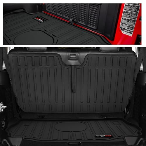 Custom for 2007-2018 Jeep Wrangler JK 2 Door Floor Mats & Trunk Cargo Liner & Backrest Mat TPE All Weather Car Liners Accessories (for 2007-2018 Jeep Wrangler JK 2 Door Full Set) by Wqyimat - Used condition - Image 3