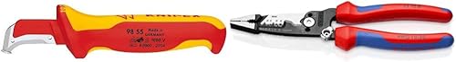 KNIPEX Cuchillo de desmontaje, 1000 V aislado y KNIPEX Tools 13 72 8 forjado pelacables