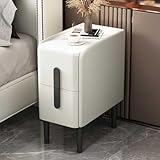 table de nuit dessus marbre Construction durable : le plateau de table est fabriqué en marbre brillant de haute qualité, offrant une résistance à l'usure, aux rayures et à l'eau, avec des dimensions idéales pour les petits espaces et s'adapte à la plupart des lits, canapés et chaises.