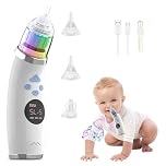 Bwaliffury Aspirador Nasal Eléctrico, Limpiador Nasal bebe Electrico, Sacamocos Bebe Electrico, 5 Niveles de Succión & 3 Puntas de Silicona, con Relajante de Música para Niños