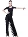 Women's Fringe Pants Ballroom Latin Tango Salsa Samba Practice Dance Pants Chacha Practice Performance Competition Stage Trousers S Black